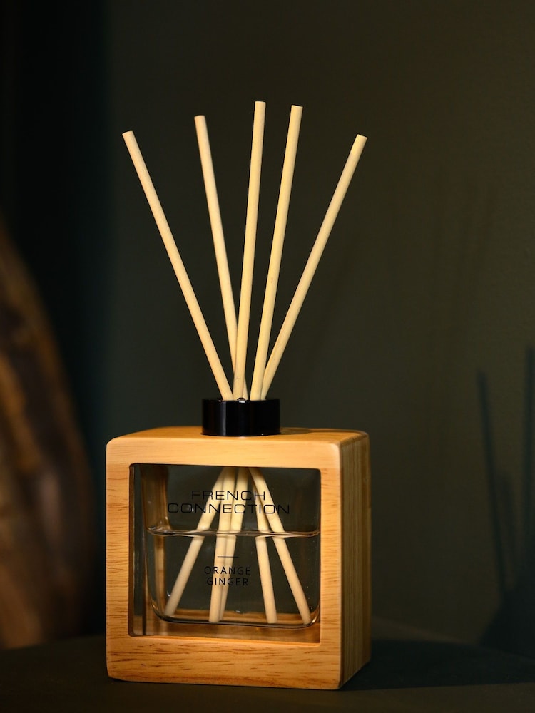 French Connection Natural Wooden Surround Orange Ginger Reed Diffuser 100ML - Image 1 of 5 French Connection Natural Wooden Surround Orange Ginger Reed Diffuser 100ML - Image 1 of 5