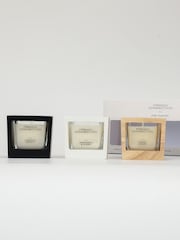 French Connection Natural Wooden Surround Detail Trio of Candles Gift Set 3 X 50G - Image 1 of 5