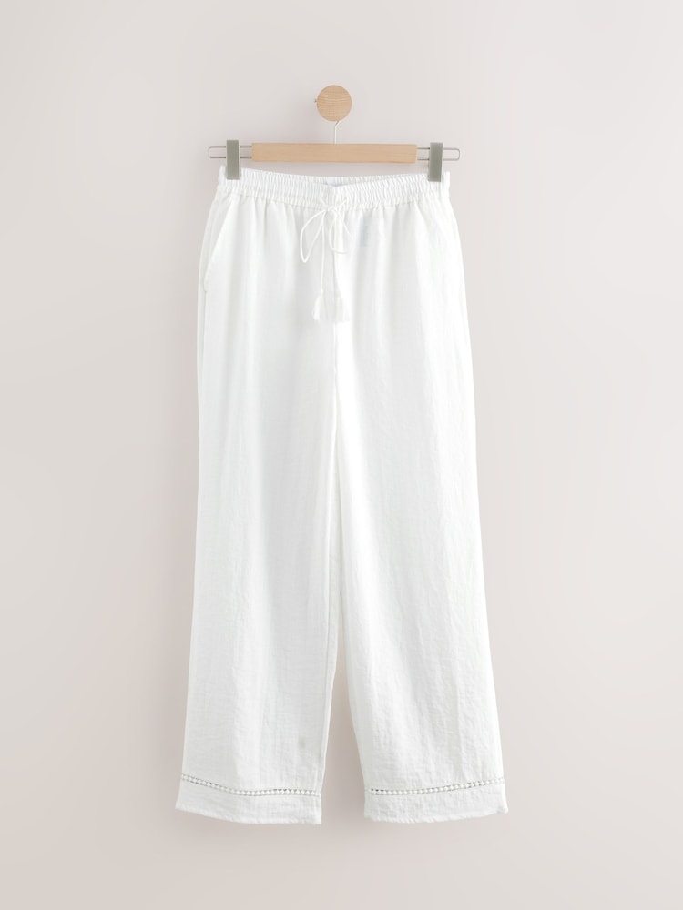Weiß - Hose mit weitem Bein und elastischem Bund - Image 5 of 7