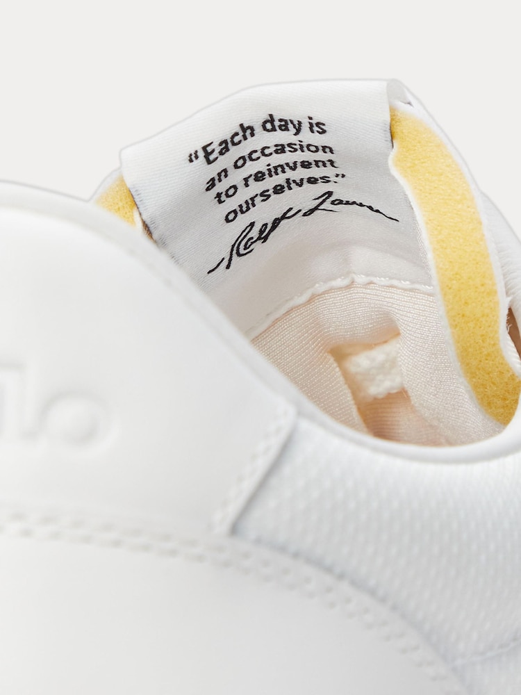Polo Ralph Lauren White Womens Tonal Sporty Trainers - Image 5 of 5
