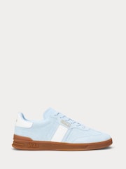 Polo Ralph Lauren Light Blue Womens Aera Suede Low Top Trainers - Image 1 of 5