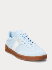 Polo Ralph Lauren Light Blue Womens Aera Suede Low Top Trainers - Image 2 of 5