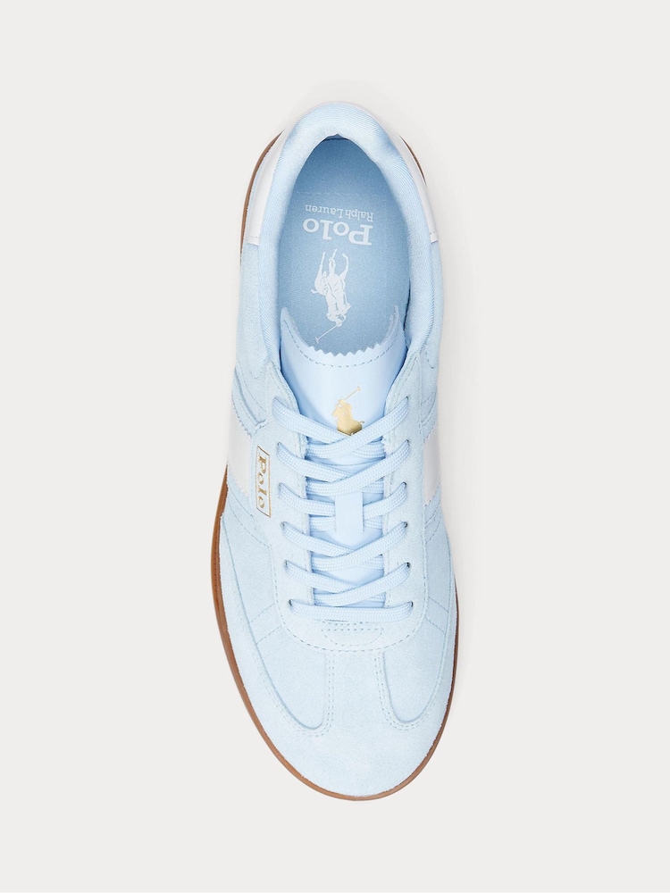 Polo Ralph Lauren Light Blue Womens Aera Suede Low Top Trainers - Image 3 of 5