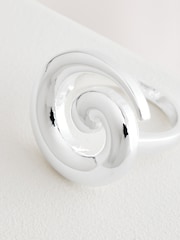 Silver Tone Swirl Ring - Image 4 of 4
