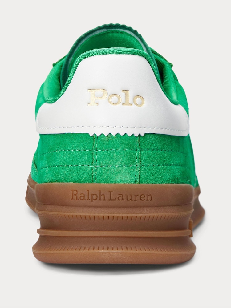 Polo Ralph Lauren Green Aera Suede Low Top Trainers - Image 4 of 4