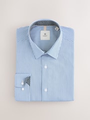 Blue 100% Cotton Stripe Formal Shirt - Image 1 of 9
