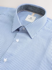 Blue 100% Cotton Stripe Formal Shirt - Image 8 of 9