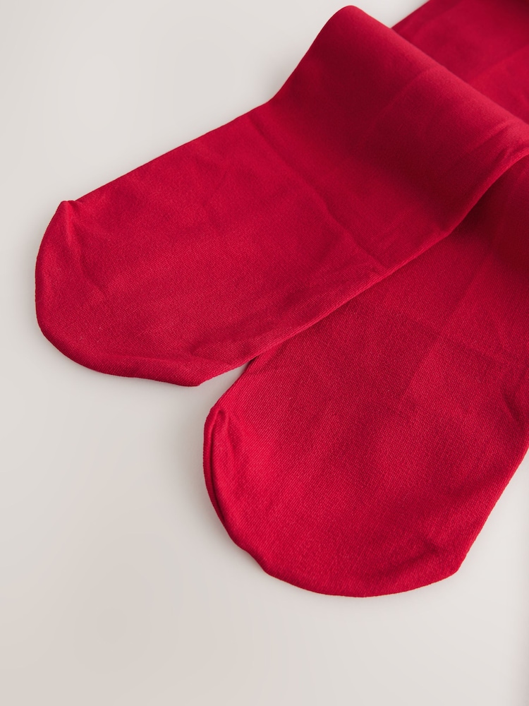 Red - 80 Denier School Tights - Image 2 of 3 Red - 80 Denier School Tights - Image 2 of 3