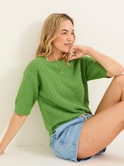 Verde - FatFace Knitted T-Shirt - Imagen 3 de 5