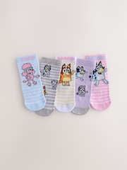 Pink and Blue Rich Bluey Ankle Socks 5 Pack - Image 1 of 3