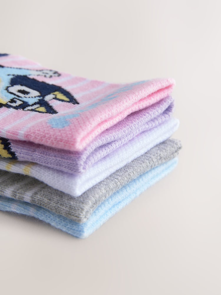 Pink and Blue Rich Bluey Ankle Socks 5 Pack - Image 3 of 3
