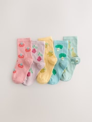 Multi 5 Pack Cotton Rich Fruit and Vegetable Ankle Socks - Image 1 of 3