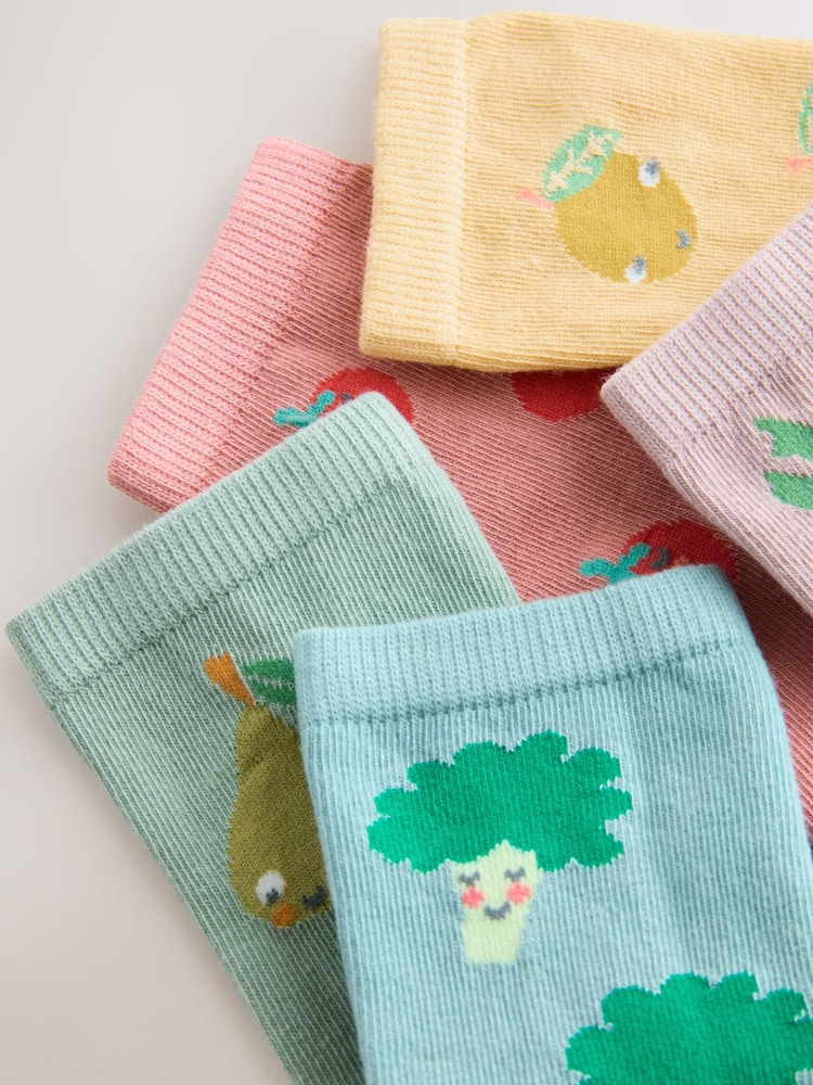 Multi 5 Pack Cotton Rich Fruit and Vegetable Ankle Socks - Image 2 of 3
