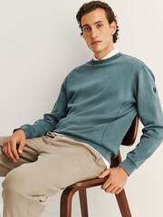 Belstaff Blue Valley Garment Dye Sweat Top - Image 5 of 10