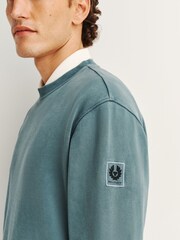 Belstaff Blue Valley Garment Dye Sweat Top - Image 7 of 10