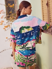 Multi Printed Scenic Holiday Short Sleeve Shirt - Image 2 of 6