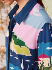 Multi Printed Scenic Holiday Short Sleeve Shirt - Image 3 of 6