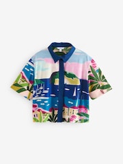 Multi Printed Scenic Holiday Short Sleeve Shirt - Image 4 of 6