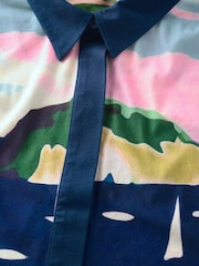 Multi Printed Scenic Holiday Short Sleeve Shirt - Image 5 of 6