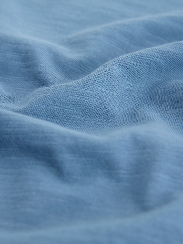 Blue Crochet Short Sleeve 100% Cotton T-Shirt - Image 6 of 7