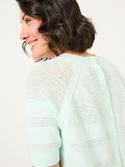 FatFace Zandra Mint Green Cotton Linen T Shirt - Image 5 of 6