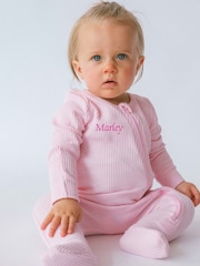 Personalised Ribbed  Sleepsuit By Ruff Cubs Kidswear - Image 1 of 5