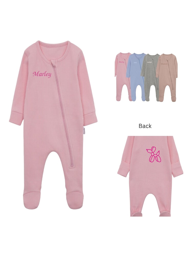 Personalised Ribbed  Sleepsuit By Ruff Cubs Kidswear - Image 2 of 5