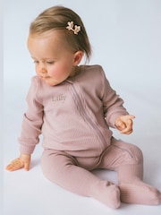 Personalised Ribbed  Sleepsuit By Ruff Cubs Kidswear - Image 1 of 5