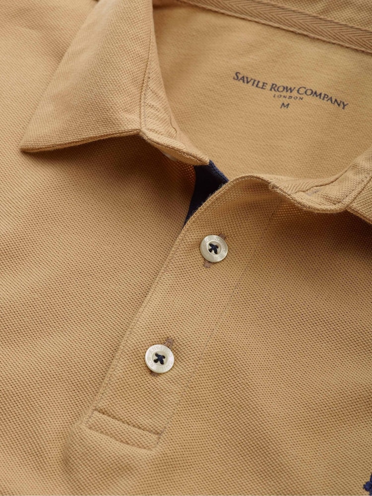 Savile Row Company Classic Fit 100% Cotton Polo Shirt - Image 4 of 4