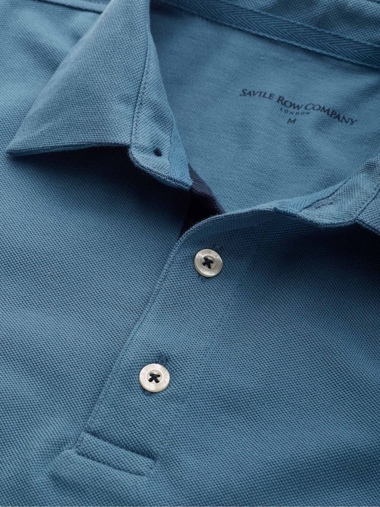 Savile Row Company Classic Fit 100% Cotton Polo Shirt - Image 4 of 4