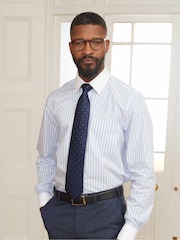 Savile Row Company Classic Fit 100% Cotton Stripe Double Cuff Shirt - Image 1 of 5