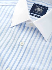Savile Row Company Classic Fit 100% Cotton Stripe Double Cuff Shirt - Image 5 of 5
