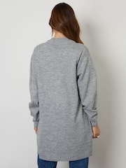 Threadbare Grey Longline Knitted Cardigan - Image 2 of 4