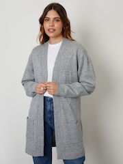 Threadbare Grey Longline Knitted Cardigan - Image 4 of 4