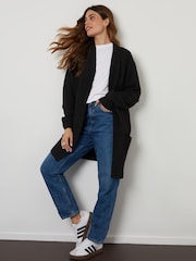 Threadbare Black Longline Knitted Cardigan - Image 3 of 4
