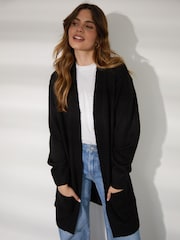 Threadbare Black Longline Knitted Cardigan - Image 4 of 4