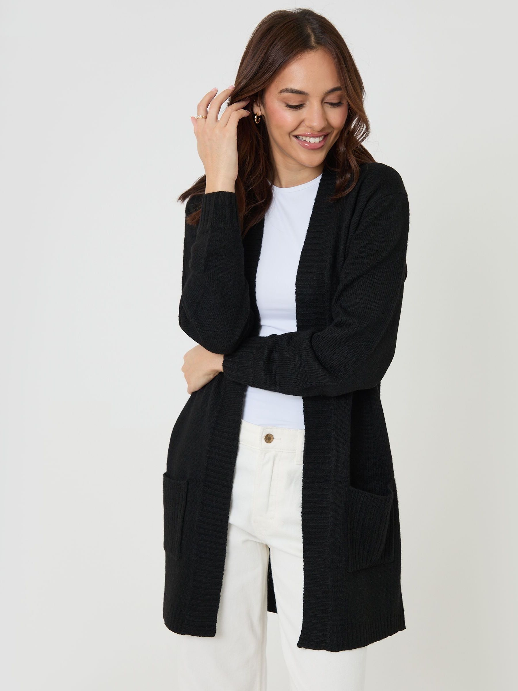 Buy Threadbare Black Longline Knitted Cardigan from the Next UK
