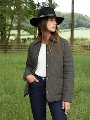 أخضر - Threadbare Collar Diamond Quilted Jacket - Image 3 of 5