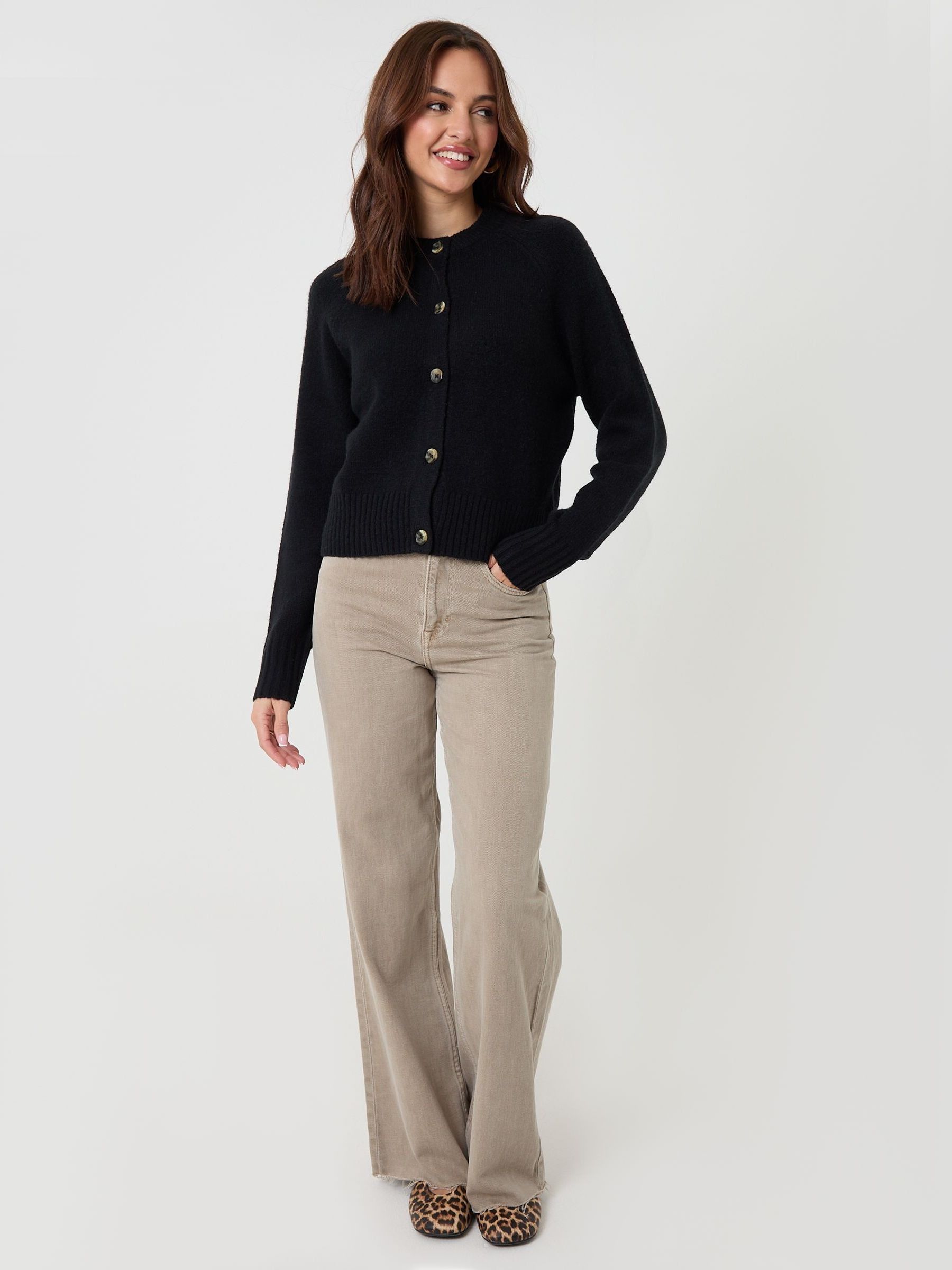 Buy Threadbare Black Button Up Knitted Cardigan from Next Canada