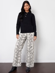 Threadbare Black Polo Collar Knitted Jumper - Image 3 of 4