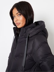 Threadbare Black Padded Maxi Coat - Image 4 of 4