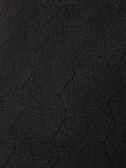 Threadbare Black High Neck Basket Stitch Knitted Vest - Image 5 of 5