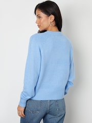 Threadbare Blue Button Up Knitted Cardigan - Image 2 of 4