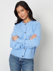 Threadbare Blue Button Up Knitted Cardigan - Image 4 of 4