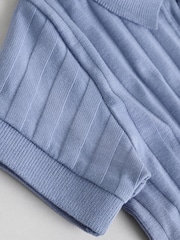 Blue Polo Top and Shorts Baby Set - Image 10 of 11