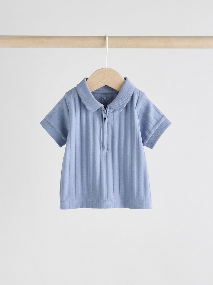 Blue Polo Top and Shorts Baby Set - Image 2 of 11