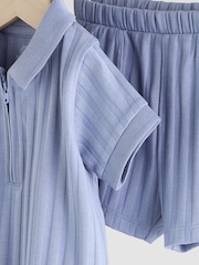 Blue Polo Top and Shorts Baby Set - Image 7 of 11