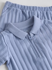 Blue Polo Top and Shorts Baby Set - Image 8 of 11