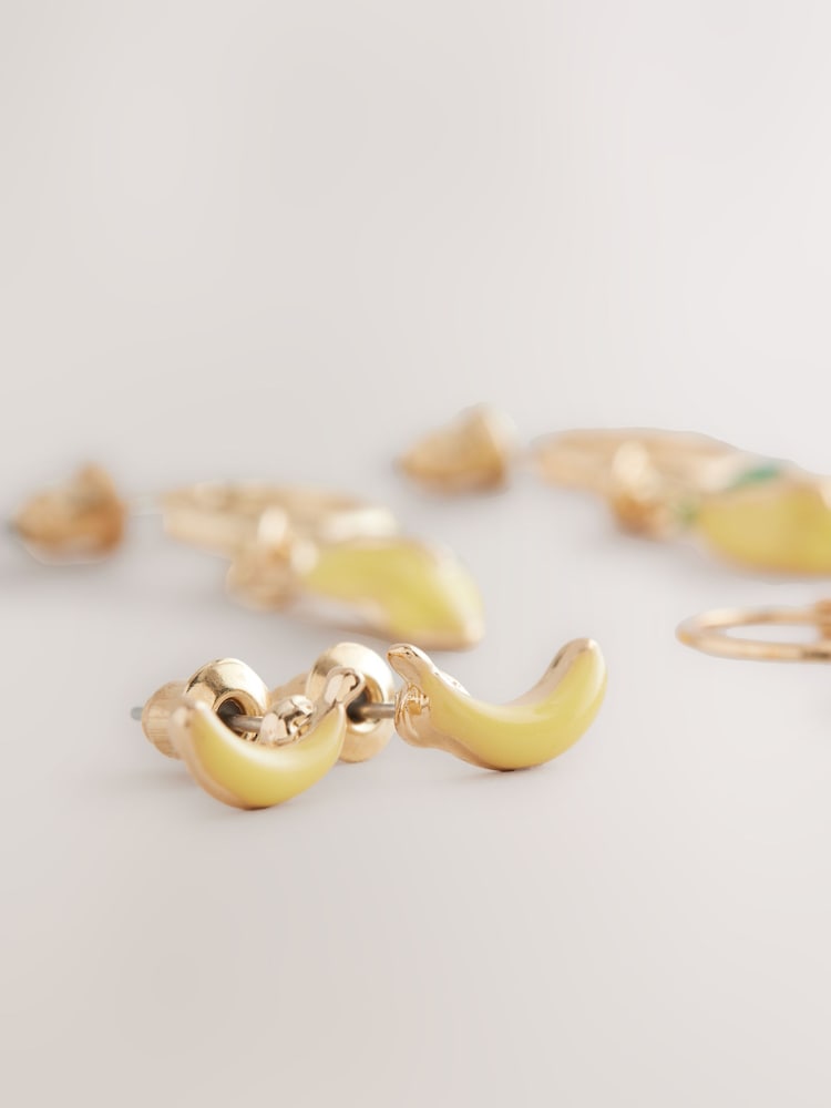 Multi Coloured Fruit Earrings Pack - Image 5 of 5