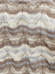 Threadbare Cream Textured Stripe Crew Neck Knitted Jumper - Image 5 of 5